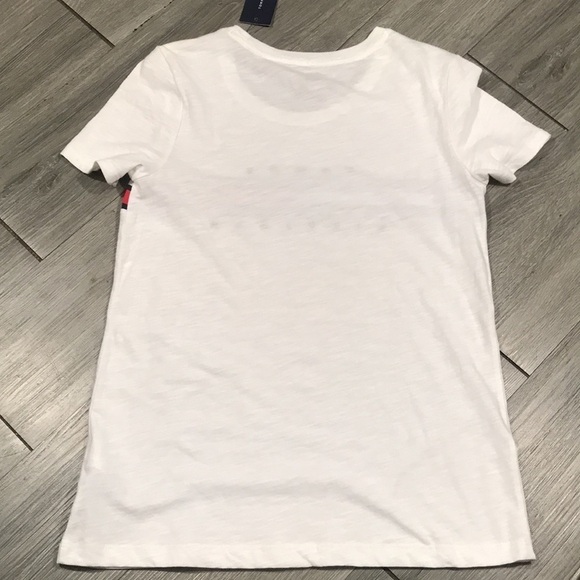 Tommy Hilfiger NWT White Embroidered Short Sleeve Round Neck T-Shirt - Picture 7 of 8